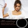 U7 14 Inch Choker Necklace Solid Sterling Silver 3mm Figaro Chain for Women