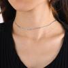 U7 14 Inch Choker Necklace Solid Sterling Silver 3mm Figaro Chain for Women