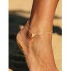 U7 14K Gold Initial Ankle Bracelets for Women Waterproof,Layered Gold Letter Anklets No Tainish,Summer Beach Foot Jewelry(Y)