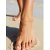 U7 14K Gold Initial Ankle Bracelets for Women Waterproof,Layered Gold Letter Anklets No Tainish,Summer Beach Foot Jewelry(Y)