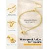U7 14K Gold Initial Ankle Bracelets for Women Waterproof,Layered Gold Letter Anklets No Tainish,Summer Beach Foot Jewelry(Y)