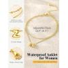 U7 14K Gold Initial Ankle Bracelets for Women Waterproof,Layered Gold Letter Anklets No Tainish,Summer Beach Foot Jewelry(Z)
