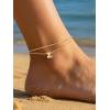 U7 14K Gold Initial Ankle Bracelets for Women Waterproof,Layered Gold Letter Anklets No Tainish,Summer Beach Foot Jewelry(Z)