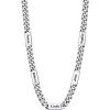 U7 Cuban Link Chain Custom Name Necklace for Men, Stainless Steel/Black/Gold Plated Men Necklaces with 1-6 Names Engraved, 5/7 mm Width, 18/20/22/24 Inches Length, Thick Hip Hop Family Chains Jewelry(a. 7mm Steel)
