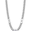 U7 Cuban Link Chain Custom Name Necklace for Men, Stainless Steel/Black/Gold Plated Men Necklaces with 1-6 Names Engraved, 5/7 mm Width, 18/20/22/24 Inches Length, Thick Hip Hop Family Chains Jewelry(a. 7mm Steel)