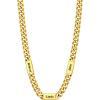 U7 Cuban Link Chain Custom Name Necklace for Men, Stainless Steel/Black/Gold Plated Men Necklaces with 1-6 Names Engraved, 5/7 mm Width, 18/20/22/24 Inches Length, Thick Hip Hop Family Chains Jewelry(c. 7mm Gold)