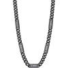 U7 Cuban Link Chain Custom Name Necklace for Men, Stainless Steel/Black/Gold Plated Men Necklaces with 1-6 Names Engraved, 5/7 mm Width, 18/20/22/24 Inches Length, Thick Hip Hop Family Chains Jewelry(b. 7mm Black)