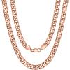 U7 Cuban Link Chain for Men Women Stainless Steel Curb Necklace, 7/9/12/15 MM Chunky Chain Silver/Gold/Black Mens Hip Hop Jewelry 18”-30”(g. 7mm-rose gold)
