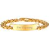 U7 Customized ID Bracelets for Men, Stainless Steel Cuban Chain Bracelets, Hip Hop Bracelets, Personalized Engrave Identification Bracelets, Bar Bracelets for Men Women(Cuban link-gold-10mm)