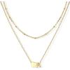 U7 Layered Heart Initial Necklace for Women,Tiny Silver/14K Gold Heart Initial A-Z Letter Pendant Necklaces,Christmas Gifts for Her(Gold)