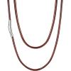 U7 Leather Necklace Cord with Customizable Stainless Steel/Black Clasp, Waterproof Black/Brown Woven Wax Rope Chain for Men Women 1.5/2/3mm, Length 16″-30″(d.3MM Wide-Brown)