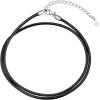 U7 Leather Necklace Cord with Customizable Stainless Steel/Black Clasp, Waterproof Black/Brown Woven Wax Rope Chain for Men Women 1.5/2/3mm, Length 16″-30″(f.2MM Wide-Sterling Silver Clasp)
