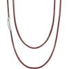 U7 Leather Necklace Cord with Customizable Stainless Steel/Black Clasp, Waterproof Black/Brown Woven Wax Rope Chain for Men Women 1.5/2/3mm, Length 16″-30″(c.2MM Wide-Brown)