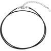 U7 Leather Necklace Cord with Customizable Stainless Steel/Black Clasp, Waterproof Black/Brown Woven Wax Rope Chain for Men Women 1.5/2/3mm, Length 16″-30″(f.1MM Wide-Sterling Silver Clasp)