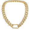 U7 Lightweight Chunky Gold Necklace, Thick Aluminum Cuban Link Chain for Women Trendy, Chic Punk Hip Hop Chunky Gold Jewelry Statement Necklace for Christmas Gifts, 14K Gold Plated, 13mm/16mm/23mm(22inch Length)