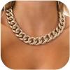 U7 Lightweight Chunky Gold Necklace, Thick Aluminum Cuban Link Chain for Women Trendy, Chic Punk Hip Hop Chunky Gold Jewelry Statement Necklace for Christmas Gifts, 14K Gold Plated, 13mm/16mm/23mm(20inch Length)