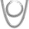 U7 Men Cuban Link Chain Necklace, Stainless Steel Franco Curb Choker, Silver/Black/14K Gold Plated Necklaces for Male Women, 6/9/12mm Width, 18-30 Inches Length Hip Hop Jewelry(d. 12mm Steel Set)