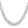 U7 Men Stainless Steel Necklace Cuban Link Chain, Flat Curb Chain Necklaces Unisex, Silver/Black/Gold Plated Chunky Hip Hop Neck Chain, 6mm/9mm Width, 18-32 Inches Length Jewelry for Mens Women(c. 6mm Steel)
