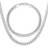 U7 Men Stainless Steel Necklace Cuban Link Chain, Flat Curb Chain Necklaces Unisex, Silver/Black/Gold Plated Chunky Hip Hop Neck Chain, 6mm/9mm Width, 18-32 Inches Length Jewelry for Mens Women(c. 6mm Steel)