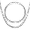 U7 Men Stainless Steel Necklace Cuban Link Chain, Flat Curb Chain Necklaces Unisex, Silver/Black/Gold Plated Chunky Hip Hop Neck Chain, 6mm/9mm Width, 18-32 Inches Length Jewelry for Mens Women(c. 6mm Steel)