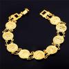 U7 Men Women Virgin Mary Jewelry Catholic Gift 18K Gold Plated Miraculous Medal Link Bracelet