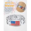 U7 Patriotic Bracelets for Men Women Stainless Steel 8mm Double Cuban Link Chain Bracelet American Flag Jewelry,8.3″(21cm)