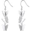 925 Silver Cute Pig/Panda Bear/Dog/Cat Earrings Stud Solid Sterling Jewelry ” Kiss me Hug Me” 3D Kitten Earring(01.Butterfly)