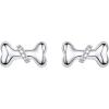 925 Silver Cute Pig/Panda Bear/Dog/Cat Earrings Stud Solid Sterling Jewelry ” Kiss me Hug Me” 3D Kitten Earring(05.Silver Dog Bone)