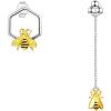 925 Silver Cute Pig/Panda Bear/Dog/Cat Earrings Stud Solid Sterling Jewelry ” Kiss me Hug Me” 3D Kitten Earring(06.Bee)