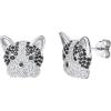 925 Silver Cute Pig/Panda Bear/Dog/Cat Earrings Stud Solid Sterling Jewelry ” Kiss me Hug Me” 3D Kitten Earring(19.French bulldog)