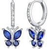 SILVERCUTE 925 Sterling Silver Butterfly Earrings – Hypoallergenic Birthstone Earrings for Women, Butterfly Dangle Earring,Dainty Birthday Gifts for Women/Her(09.September(Sapphire))