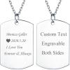 SILVERCUTE Custom Initial Disc Necklace 925 Sterling Silver Minimalist Personalized Circle/Heart Pendant Text Engravable with Name/Date/Locations Medal Necklaces for Men Women(E-Dog Tags)