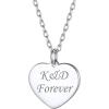 SILVERCUTE Custom Initial Disc Necklace 925 Sterling Silver Minimalist Personalized Circle/Heart Pendant Text Engravable with Name/Date/Locations Medal Necklaces for Men Women(B-Heart Disc(15mm))