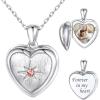 SILVERCUTE Personalized & Engraved Locket Necklace with 18″ Chain -Angel Wings Locket, Custom Heart Locket Pendant that Holds Picture, Sterling Silver or Gold Plated(D-Sterling Silver You’re My Sunshine)