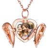 SILVERCUTE Personalized & Engraved Locket Necklace with 18″ Chain -Angel Wings Locket, Custom Heart Locket Pendant that Holds Picture, Sterling Silver or Gold Plated(B-Rose Gold Plated Angel Wing(16mm))