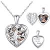 SILVERCUTE Personalized & Engraved Locket Necklace with 18″ Chain -Angel Wings Locket, Custom Heart Locket Pendant that Holds Picture, Sterling Silver or Gold Plated(I-Sterling Silver Family Tree)