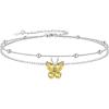 SILVERCUTE Silver Anklets for Women Cute Butterfly Jewelry 925 Sterling Silver Anklets Waterproof Summer Beach Foot Bracelet January to December Birthstone Anklet 22-27cm(11.November (Citrine)-Layered)