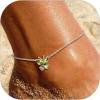 SILVERCUTE Silver Anklets for Women Cute Butterfly Jewelry 925 Sterling Silver Anklets Waterproof Summer Beach Foot Bracelet January to December Birthstone Anklet 22-27cm(08.August (Peridot))