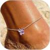SILVERCUTE Silver Anklets for Women Cute Butterfly Jewelry 925 Sterling Silver Anklets Waterproof Summer Beach Foot Bracelet January to December Birthstone Anklet 22-27cm(06.June (Alexandrite))