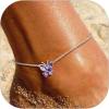 SILVERCUTE Silver Anklets for Women Cute Butterfly Jewelry 925 Sterling Silver Anklets Waterproof Summer Beach Foot Bracelet January to December Birthstone Anklet 22-27cm(02.February (Amythest))