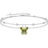 SILVERCUTE Silver Anklets for Women Cute Butterfly Jewelry 925 Sterling Silver Anklets Waterproof Summer Beach Foot Bracelet January to December Birthstone Anklet 22-27cm(08.August (Peridot)-Layered)