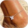 SILVERCUTE Silver Anklets for Women Cute Butterfly Jewelry 925 Sterling Silver Anklets Waterproof Summer Beach Foot Bracelet January to December Birthstone Anklet 22-27cm(04.April (Diamond))
