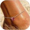 SILVERCUTE Silver Anklets for Women Cute Butterfly Jewelry 925 Sterling Silver Anklets Waterproof Summer Beach Foot Bracelet January to December Birthstone Anklet 22-27cm(01.January (Garnet))
