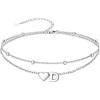SILVERCUTE Silver Anklets for Women, Waterproof Initial Heart Ankle Bracelets Sterling Silver, Adjustable Layered Foot Jewelry Summer Beach Fashion with Personalized Name Design, Gift Package(D)