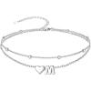 SILVERCUTE Silver Anklets for Women, Waterproof Initial Heart Ankle Bracelets Sterling Silver, Adjustable Layered Foot Jewelry Summer Beach Fashion with Personalized Name Design, Gift Package(M)