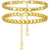imageU7 2Pcs3Pcs Ankle Bracelets for Women Stainless Steel Cuban LinkFigaroRopeHeart Chain Anklets SetsWaterproof Layered Anklets Adjustable 85quot105quot01 2Pcs Style AGold