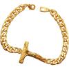 U7 Cross Link Bracelet Stainless Steel 18K Gold Plated Christian Bracelet for Men Women