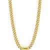 U7 Cuban Link Chain Custom Name Necklace for Men, Stainless Steel/Black/Gold Plated Men Necklaces with 1-6 Names Engraved, 5/7 mm Width, 18/20/22/24 Inches Length, Thick Hip Hop Family Chains Jewelry(c. 7mm Gold)