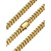 U7 Cuban Link Chain Necklace for Men, Stainless Steel/Black/Gold Mens Necklaces, Chunky Curb Chain Necklace in 6/9/12mm Width 18-30 Inches, Thick Choker Jewelry with Box Packed(c. 6mm Gold)