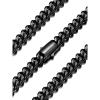 U7 Cuban Link Chain Necklace for Men, Stainless Steel/Black/Gold Mens Necklaces, Chunky Curb Chain Necklace in 6/9/12mm Width 18-30 Inches, Thick Choker Jewelry with Box Packed(b. 9mm Black)